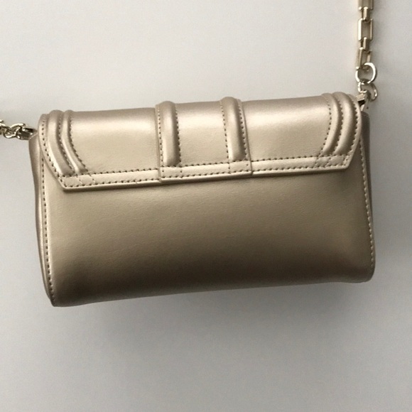 Cavalli Class gold leather clutch with snake lock - Picture 6 of 6
